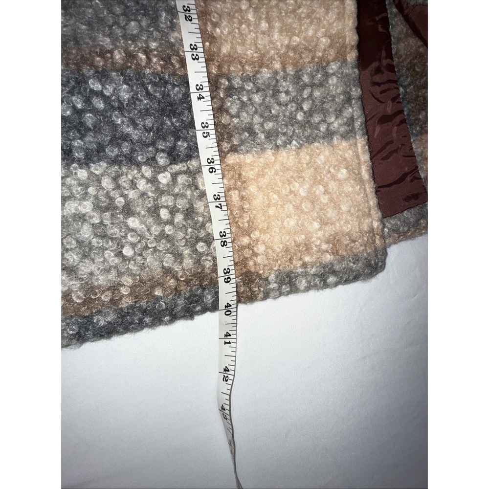 Ellen Tracy Plaid Boucle Textured Midweight Coat Plaid Small MultiColor - Picture 8 of 12